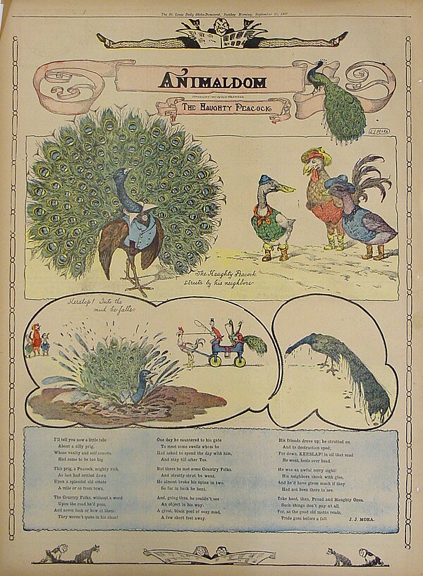 In 1907, Mora wrote and illustrated the comic strip Animaldom.