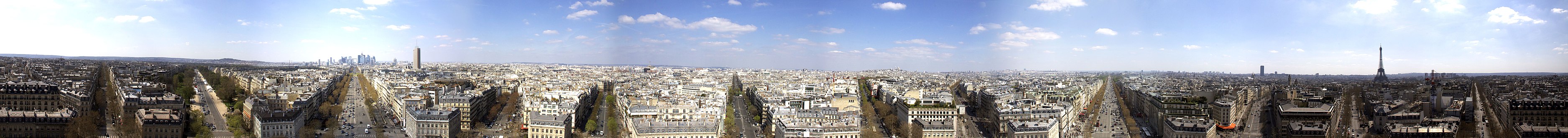 Paris seen from the top of the Arc de Triomphe