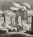 Illustration of Ateshgah of Baku, or Fire Temple. Azerbaijan