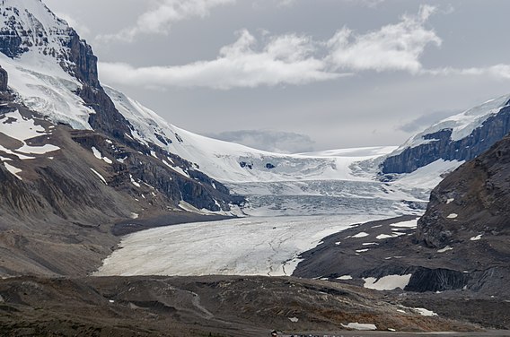 Athabasca Glacier in Jasper National Park is the most accessible and visited glacier in the world.