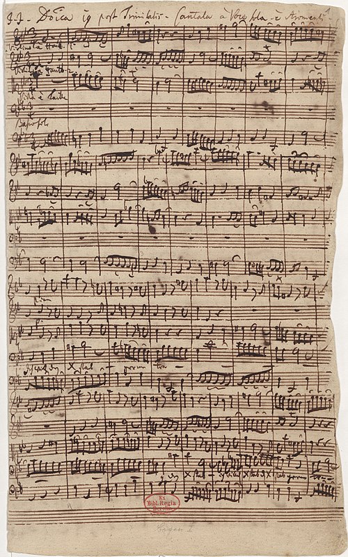 Autograph manuscript of opening bass aria from BWV 56