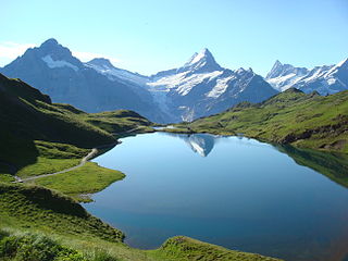 Bachalpsee Lake in Bernese Highlands, Switzerland