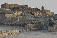 The Portuguese Fort of Barem, built by the Portuguese Empire while it ruled Bahrain from 1521 to 1602. Bahrain Fort overview.jpg