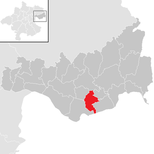 Lage der Gemeinde Baumgartenberg im Bezirk Perg (anklickbare Karte)