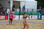 Deutsch: Beachhandball Europameisterschaften 2019 (Beach handball Euro); Tag 6: 7. Juli 2019 – Frauenfinale, Dänemark-Ungarn 2:0 (18:12, 23:22) English: Beach handball Euro; Day 6: 7 July 2019 – Women's Final – Denmark-Hungary 2:0 (18:12, 23:22)