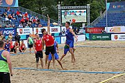 Deutsch: Beachhandball Europameisterschaften 2019 (Beach handball Euro); Tag 5: 6. Juli 2019 – Männer, Halbfinale, Dänemark-Ungarn 2:0 (19:16, 22:18) English: Beach handball Euro; Day 5: 6 July 2019 – Semifinal Men – Denmark-Ukraie 2:0 (19:16, 22:18)