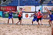 Deutsch: Beachhandball Europameisterschaften 2019 (Beach handball Euro); Tag 5: 6. Juli 2019 – Männer, Halbfinale, Dänemark-Ungarn 2:0 (19:16, 22:18) English: Beach handball Euro; Day 5: 6 July 2019 – Semifinal Men – Denmark-Ukraie 2:0 (19:16, 22:18)