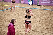 Deutsch: Beachhandball bei den Olympischen Jugendspielen 2018; Tag 6, 12. Oktober 2018; Mädchen, Hauptrundenspiel – Kroatien-Paraguay 2:0 English: Beach handball at the 2018 Summer Youth Olympics at 12 October 2018 – Girls Main Round – Croatia-Paraguay 2:0