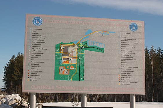 Map of Belldune power plant in New Brunswick.