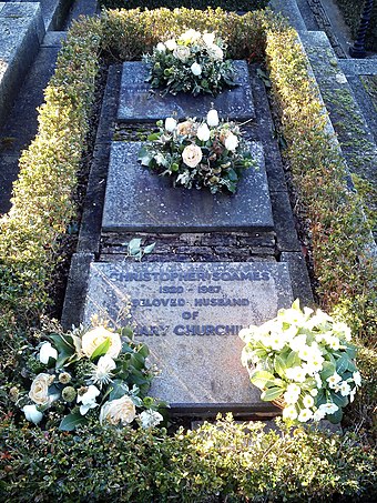 Christopher and Mary Soames' grave at St Martin's Church, Bladon, in 2015