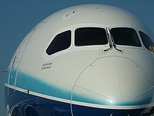 Носовая часть фюзеляжа Boeing 787 Dreamliner. Выставка МАКС 2011.
