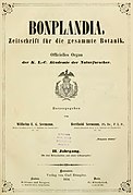 Bonplandia. Zeitschrift für die gesammte Botanik. Jg. 02, 1854 (title page).jpg