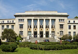 Fascist - University Rectorate and Law Faculty Building in Bucharest (Bulevardul Mihail Kogălniceanu no. 36-46), Bucharest, Romania, by Petre Antonescu, 1933-1935[107]