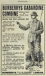 1908年のギャバジン衣料の広告