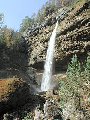 Peričnik Falls in the summer