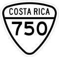 Road shield of Costa Rica National Tertiary Route 750