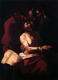 <i>The Crowning with Thorns</i> (Caravaggio, Prato) Painting by Caravaggio