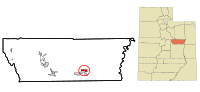 Thumbnail for File:Carbon County Utah incorporated and unincorporated areas Sunnyside highlighted.svg