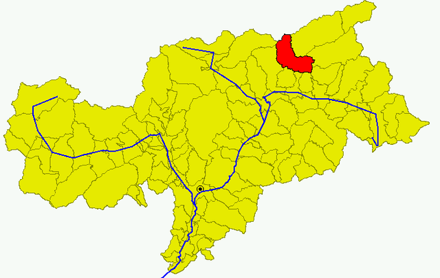 Poziția comunei în cadrul provinciei