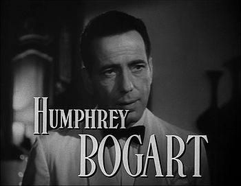 Screenshot of Humphrey Bogart in credits porti...