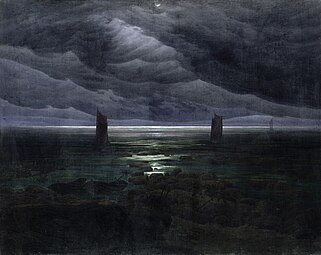 Морской берег в лунном свете. 1835 – 1836. Гамбургский кунстхалле.