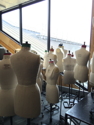 A corner of mannequins in the Central Saint Martins BA Fashion Studios.