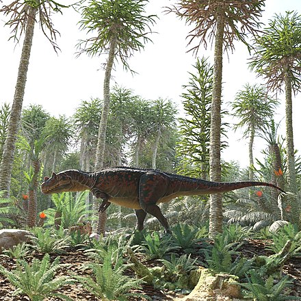 Ceratosaurus in its environment.