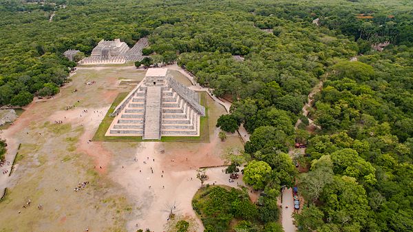 Aerial view of a small portion of Chichen Itza
