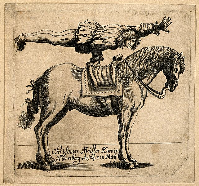 File:Christian Müller, a circus performer. Line engraving. Wellcome V0007205.jpg