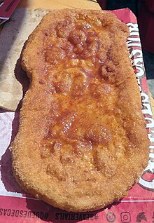 A classic BeaverTails pastry with cinnamon and sugar Cinnamon and sugar BeaverTail.jpg