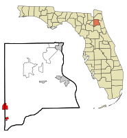 Clay County Florida Incorporated and Unincorporated areas Keystone Heights Highlighted.svg