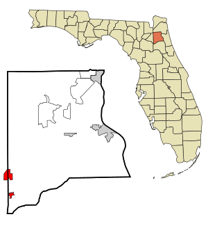 Clay County Florida Incorporated and Unincorporated areas Keystone Heights Highlighted.svg