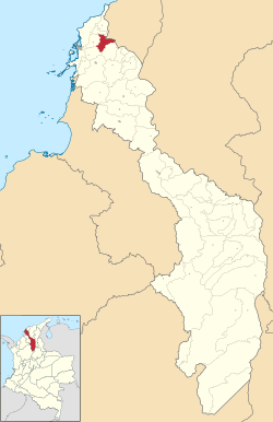 Location o the municipality an toun o Villanueva in the Bolívar Depairtment o Colombie