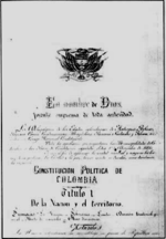 Vignette pour Constitution colombienne de 1886