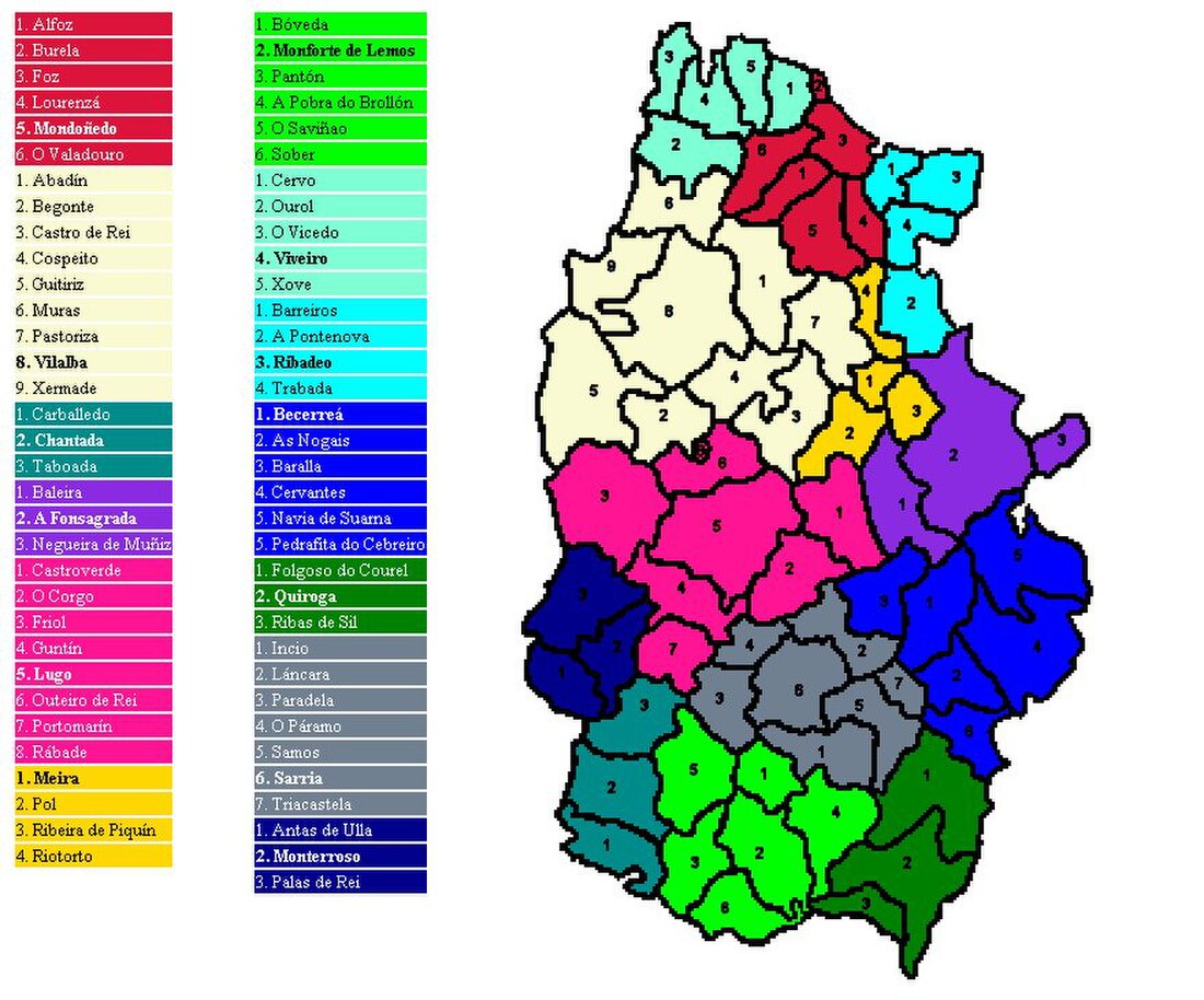 Lijst van gemeenten in provincie Lugo