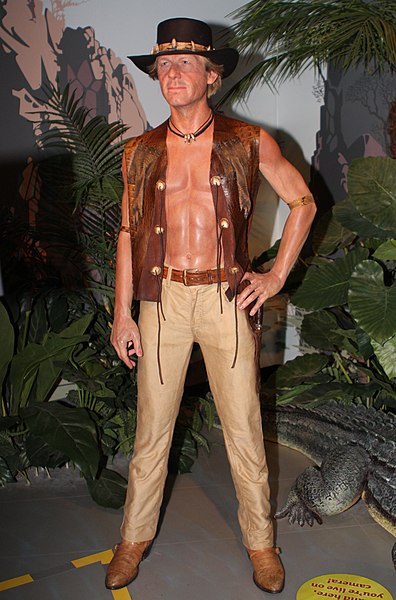 Wax figure of Hogan as Crocodile Dundee