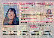 Datová strana cestovního pasu vzor 2005