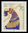 Anlässlich des 100. Geburtstags von Mary Wigman herausgegebene Briefmarke von 1986