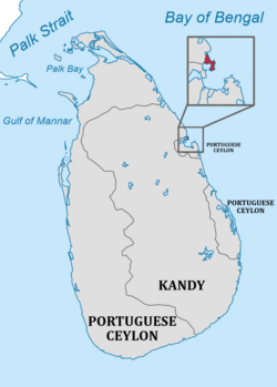 Location of Danish Trincomalee