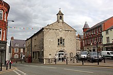 The old town hall, later referred to as the county hall and now used as a library Denbigh Library (geograph 4696820).jpg