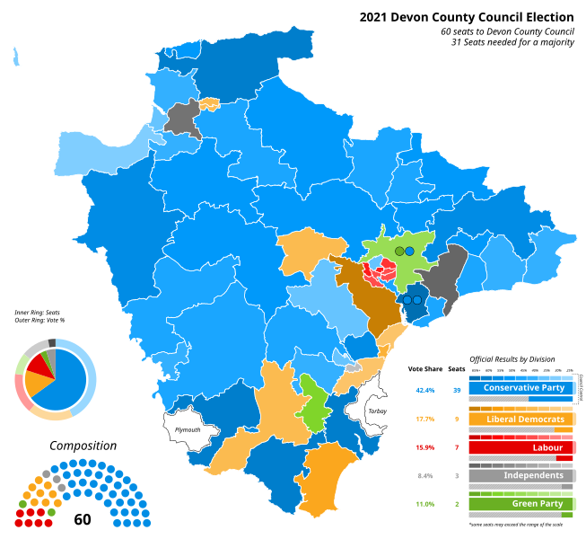 File:Devon UK local election 2021 gradient map.svg