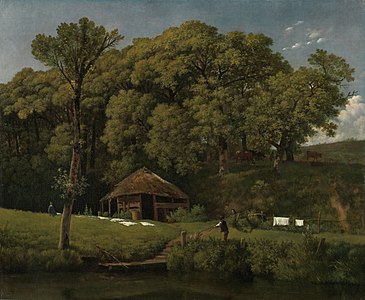 Une grange sur la rive d'un ruisseau (1805-1810) Rijksmuseum