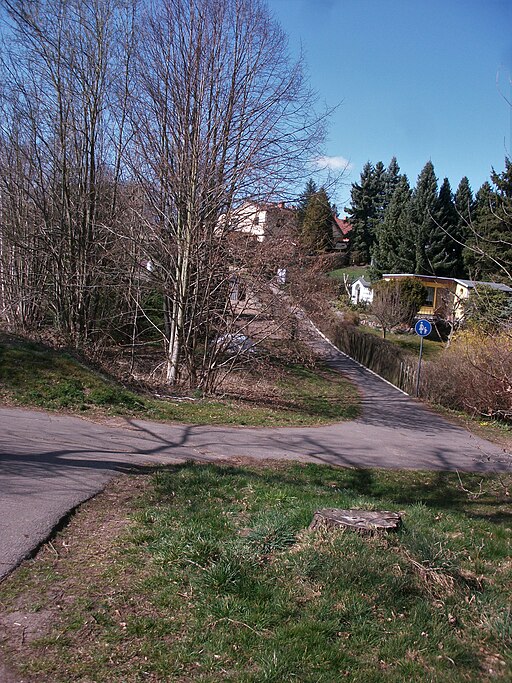 Ehemalige Industriebahn Mittweida bei den Straßen Am Kuckucksberg, Am Schweizerwald