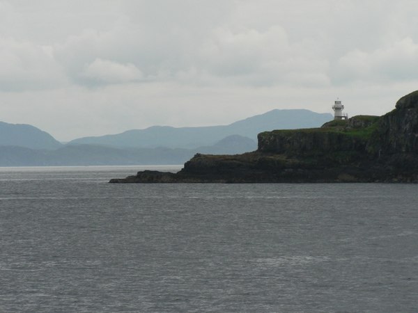 Eilean Chathastail lighthouse viewed from the Mallaig-Eigg ferry.