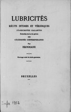 Erosmane, Lubricités, récits intimes et véridiques, 1891    