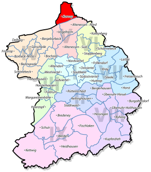 Lage von Karnap im Stadtbezirk V Altenessen/Karnap/Vogelheim
