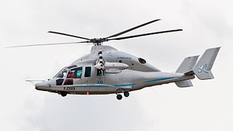 English: Eurocopter X3 (cn 1, Prototype, reg. F-ZXXX) high-speed helicopter flying a display at ILA Berlin Air Show 2012. Deutsch: Eurocopter X3 (cn 1, Prototyp, Reg. F-ZXXX) bei einer Flugvorführung auf der ILA Berlin Air Show 2012.