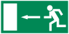 Post-1982 Japanese exit sign ("running man") designed by Yukio Ota in 1979.[1] ISO Standard ISO 6309:1987, and later ISO 7010