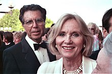Saint and her husband, Jeffrey Hayden, at the 1990 Emmy Awards Eva Marie Saint with husband Jeffrey Hayden (2082307214).jpg