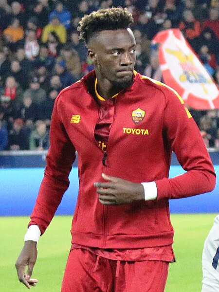 Abraham warming up for Roma in 2023